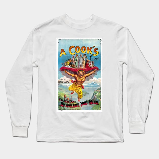 Vintage Travel Poster England A Cook ' s Ticket circus Long Sleeve T-Shirt by vintagetreasure